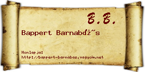 Bappert Barnabás névjegykártya